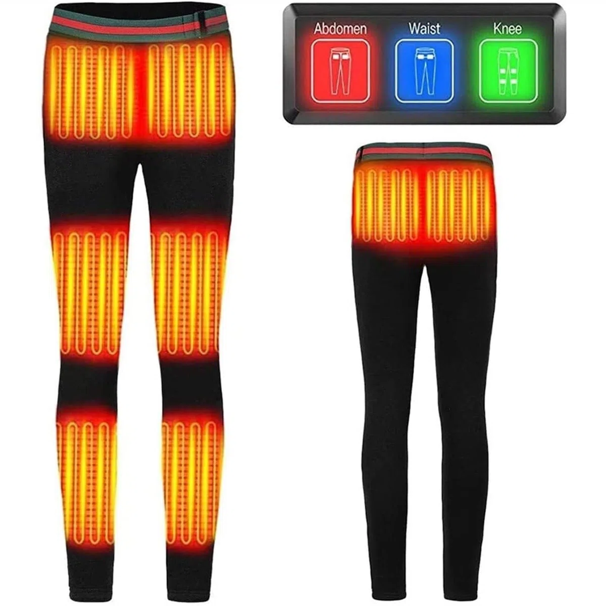 Ropa Interior térmica de Invierno para Hombre, Leggings con Forro Polar USB, Pantalones eléctricos para Senderismo y Acampada.