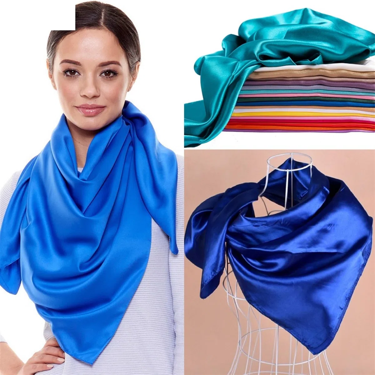 Bufanda Cuadrada de Seda Mulberry, Pañuelo de satén Pañuelo for Mujer Diadema de satén de Seda Pañuelos for el Pelo Satén de Seda Pañuelo Cuadrado de Seda Pañuelo de Seda for Mujer(8)
