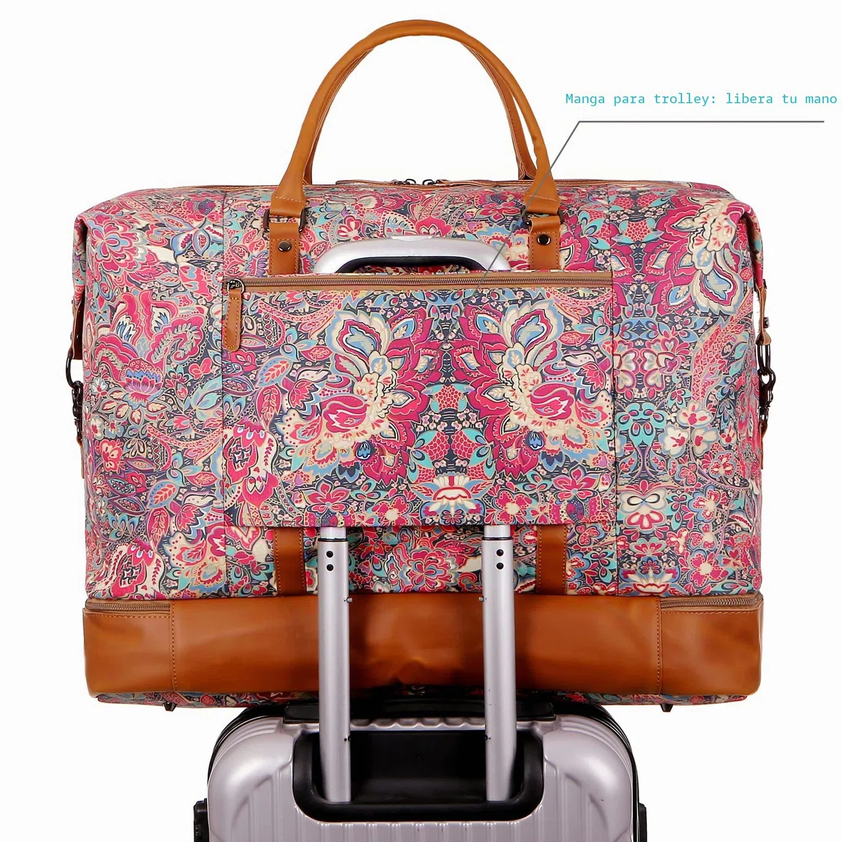 BAOSHA Bolso de viaje para mujer, bolso de fin de semana por la noche, equipaje de mano HB-05, H, 53.4 x 45.7 x 25.4 cm, Casual Floral
