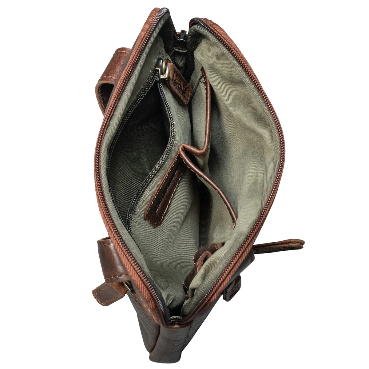 LEABAGS Bolso para Hombres y Mujeres | Bolsa de portátil de Cuero Genuino 15" | Bolso Bandolera con Correa | Bolso de Hombro | Bolsa mensajera | Bolsa de Trabajo | Bolsa de Profesor | Cow Saddle Horse