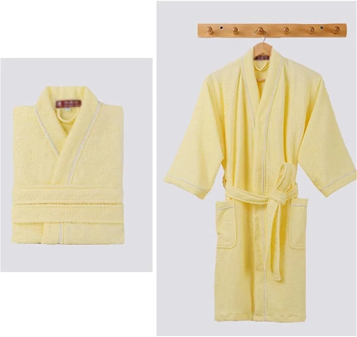 Bata de Casa Camisones Unisex Albornoz Casual Color Sólido Suave Camisón Absorbente Pijamas Bathrobe