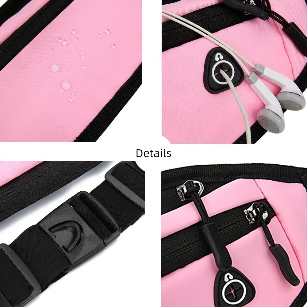 Riñonera para mujeres y hombres, ligera, de viaje, para dinero, cartera de viaje, impermeable, soporte para teléfono, Amarillo