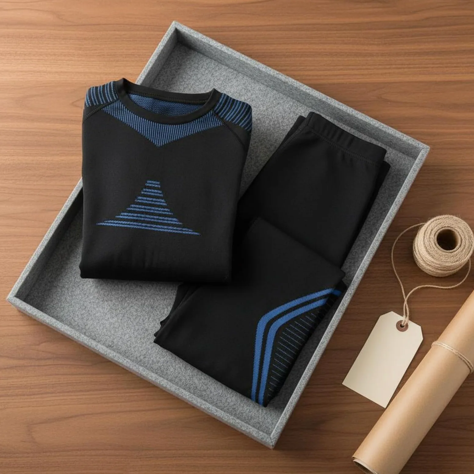 Conjunto Térmico de Manga Larga Secado Rápido Camiseta y Pantalón Térmicos Costuras Planas Malla Térmica para Hombres, Mujeres, Esquí, Gris, Negro Y Gris, M