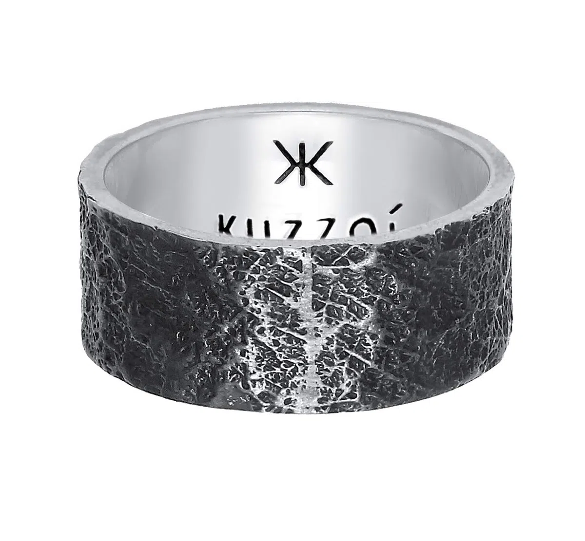 Kuzzoi Anillo para hombre (10 mm), forjado a mano, de plata 925