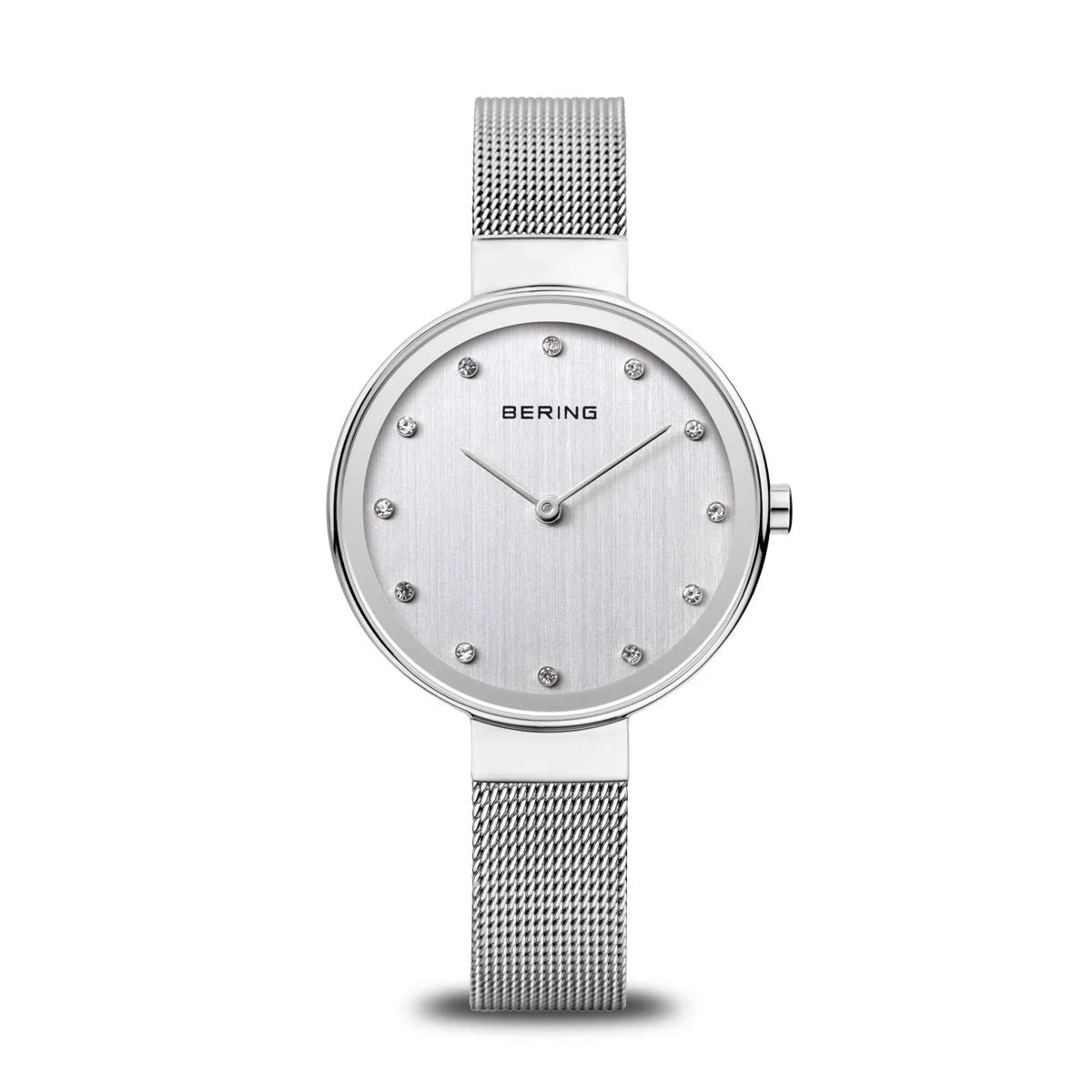Bering 12034 Reloj de Cuarzo para Mujer con Caja de Acero Inoxidable de 34 mm y Esfera, Correa milanesa, Cristal de Zafiro y Resistencia al Agua de 3 ATM