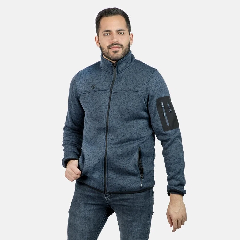 Izas SAMAUN M Chaqueta Polar de Punto para Hombre con Cuello Alto y Bolsillos Ventrales. Tejido de Calidad y Confortable para Mantener el Calor. Ropa Térmica de Montaña y Senderismo