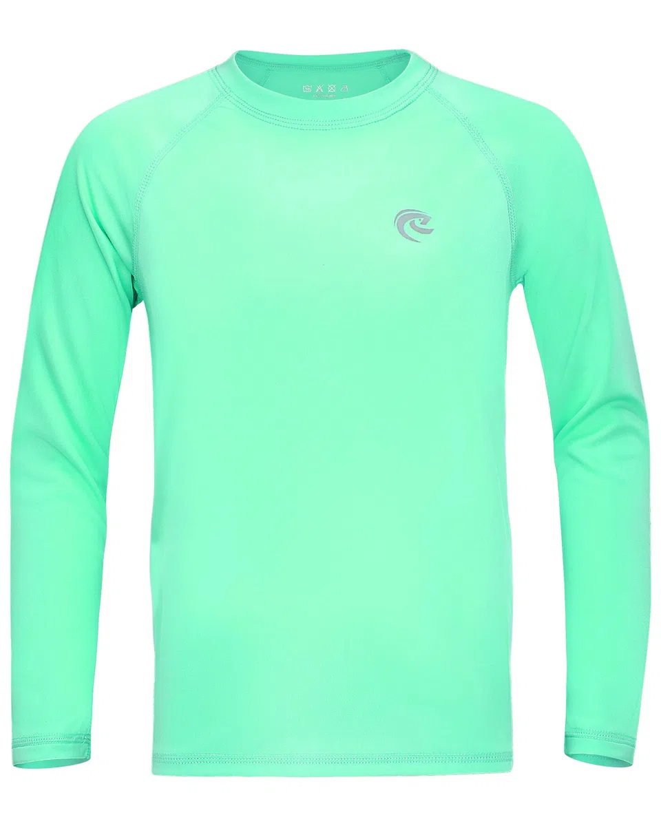 Camiseta de natación de manga larga UPF 50+ para niños, paquete de 1 o 2 unidades de protección solar UV, camisetas de agua SPF para niños y jóvenes para playa y surf