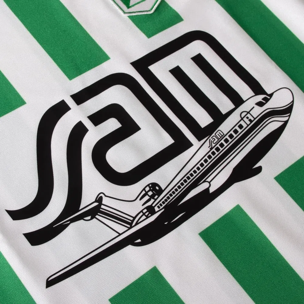 Copa - Camiseta Retro - Hombre - Atlético Nacional 1989 - Retro - Manga Corta - Blanco/Verde - 100% poliéster