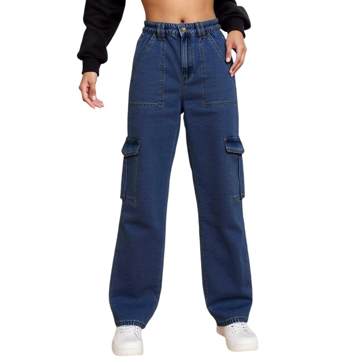 Pantalones De Verano Mujer Anchos, Pantalones Vaqueros Mujer Deportivos, Cargo Rectos Cintura Alta Y Pierna Ancha Ideales Ropa Informal Fiesta Y Club con Cremallera Pantalon Pantalón Deportivo
