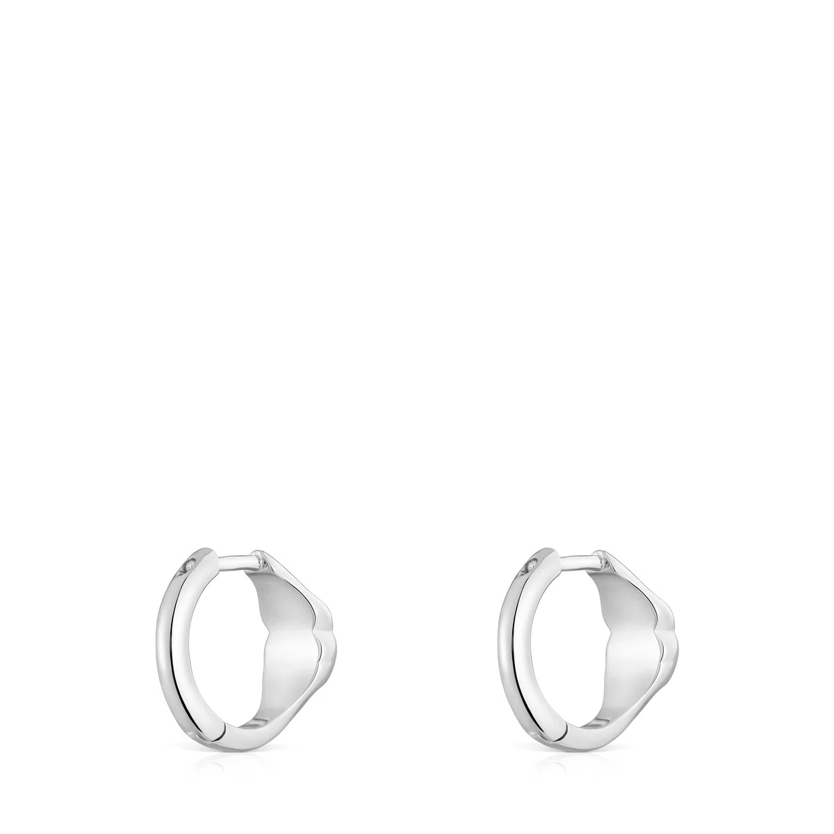 TOUS Pendientes de Aro de Plata de Primera Ley para Mujer con Motivo Oso en Ónix de 10mm, Colección Icon Color
