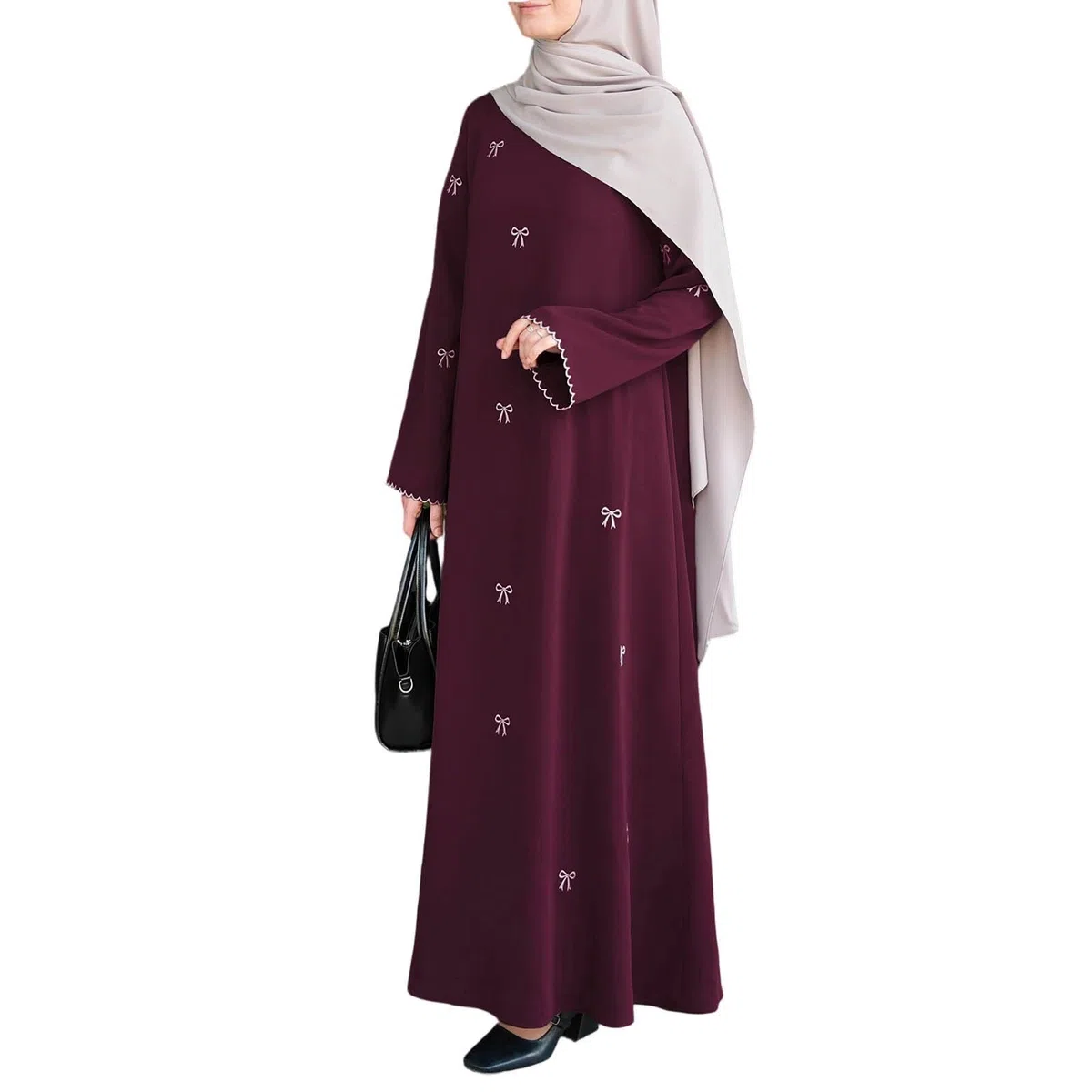 Vestido Largo Bohemio con Bordados Elegantes y Bolsillos para Mujer Vestido Casual Holgado de Inspiración Étnica