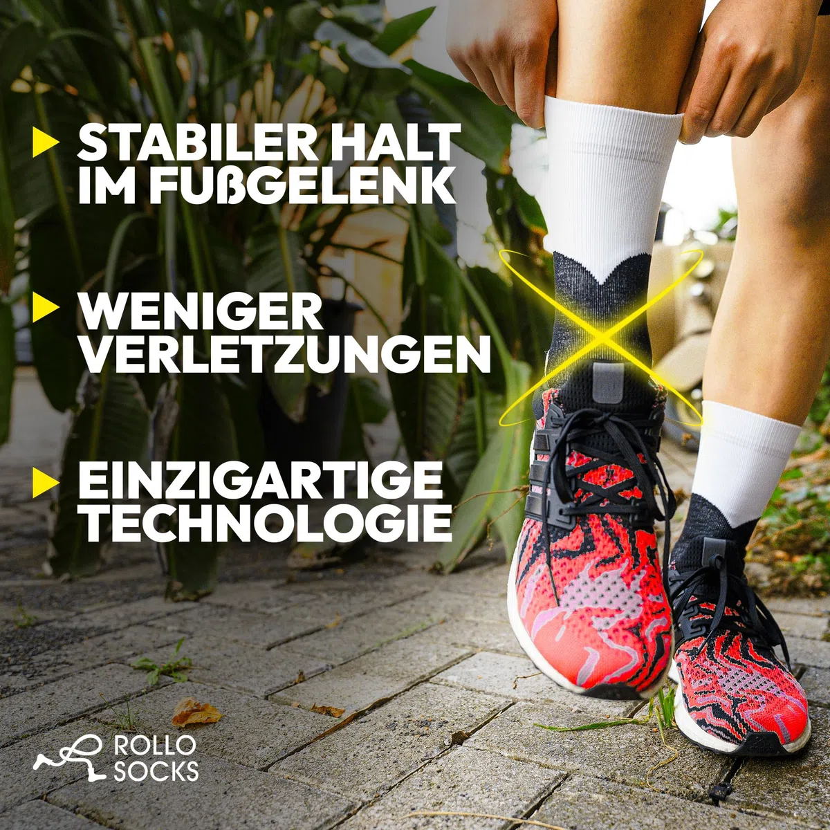 ROLLO SOCKS Team 5.0 - Calcetines para correr con compresión específica, para correr, para el tobillo, tobillo, calcetines deportivos, adecuados para cualquier deporte