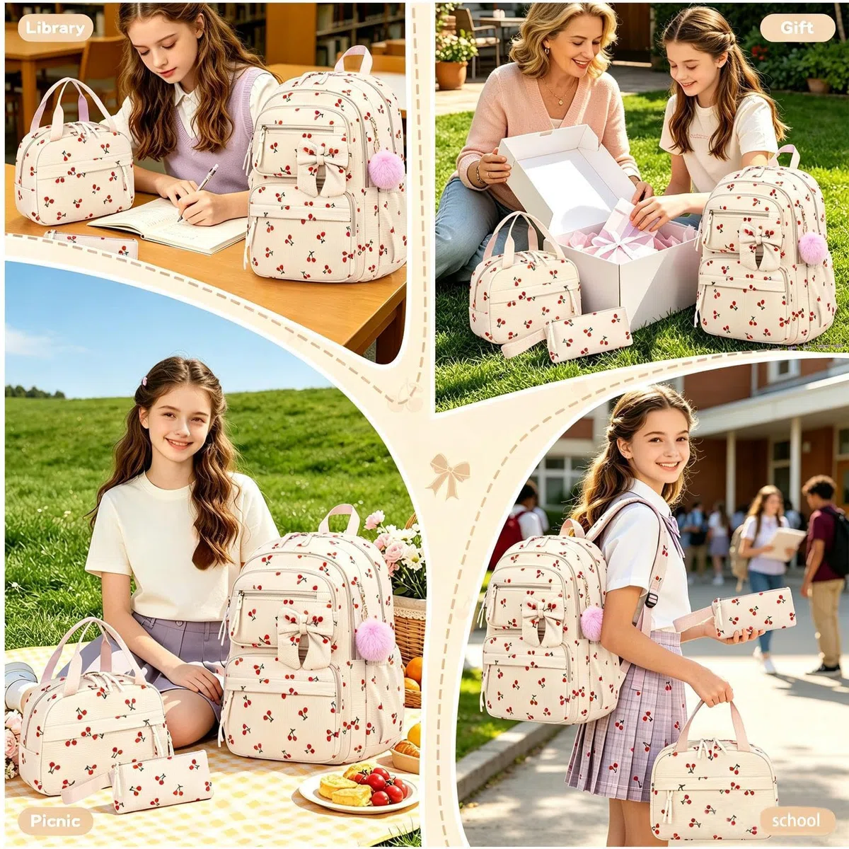 Mochila Escolar para Niños Set De 3 Piezas Impermeable Y Transpirable | Bolso Escolar Gran Capacidad Para Niñas Niños Preescolar Primaria Regreso A Clases Viajes Estudiantes Diario