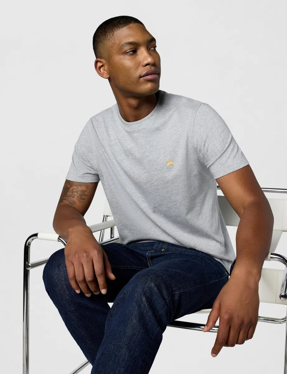 BROOKS BROTHERS Short Sleeve Cotton Crew Neck Logo T-Shirt Camiseta Hombre (Pack de 1)