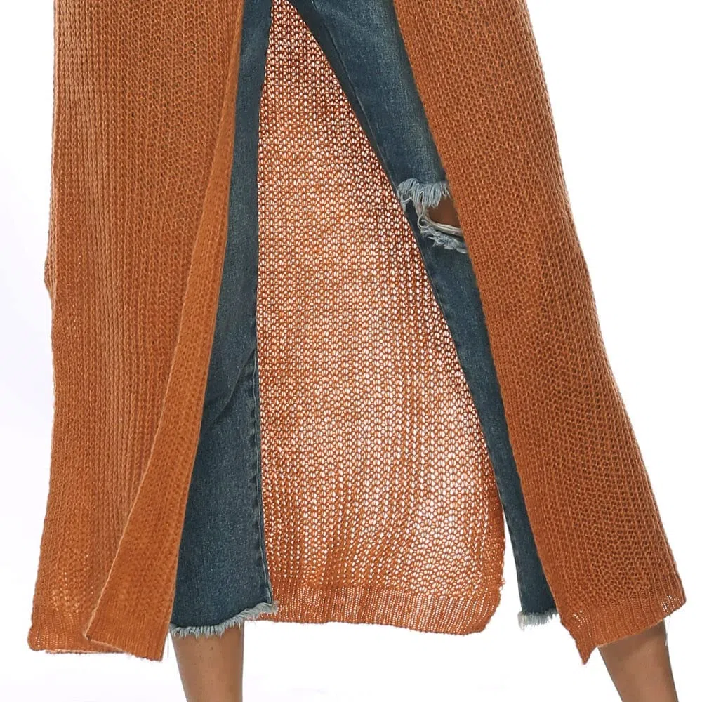 Cárdigans de Mujer Cárdigans de Punto para Mujer Abrigos Suéteres Largos Negros Lisos Cárdigan de Manga Larga con Frente Abierto Cárdigan de Punto Suave para Primavera Chaqueta para Uso Diario
