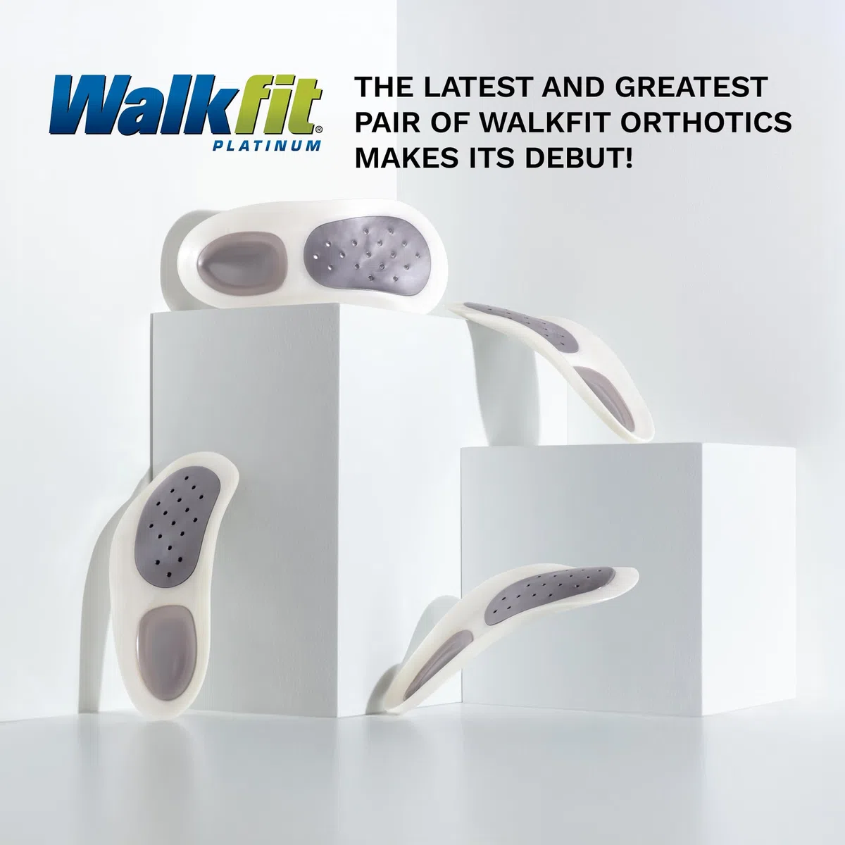 WalkFit Platinum Plantillas ortopédicas para fascitis plantar y aliviar el dolor del pie, espalda, cadera, pierna y rodilla, mejoran la alineación del equilibrio (hombres 7-7.5 / mujeres 8-8.5)
