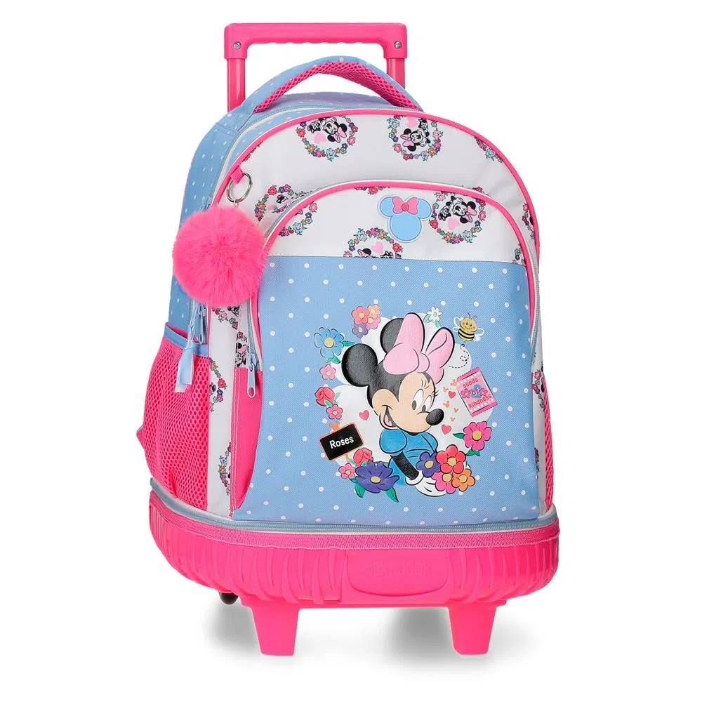 Disney Minnie Flowers Mochila, mochila escolar, compartimentada, tirados para asa, diferentes bolsillos de Joumma Bags