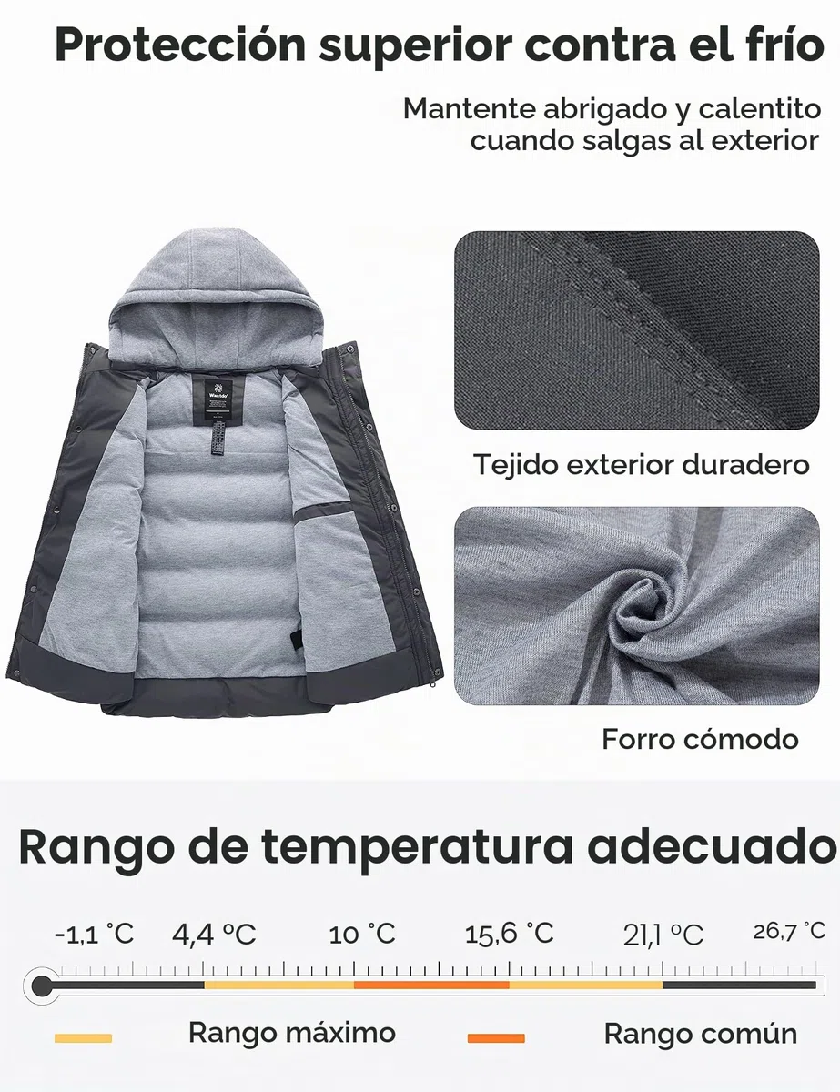 Wantdo Chaleco Acolchado de Algodón para Mujer Chaleco Cálido de Invierno Calentador de Cuerpo con Capucha Extraíble Mujer