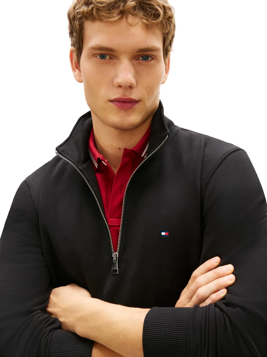 Tommy Hilfiger Essential Terry New 1/4 Zip Mw0mw43115 Sudadera con Media Cremallera Hombre