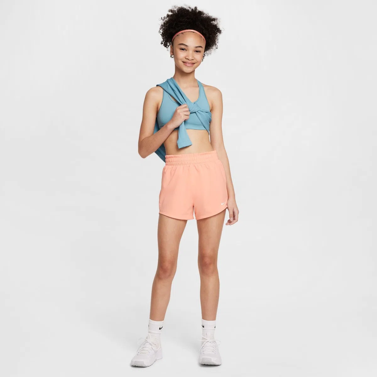 NIKE One Dri-fit Web-trainingsshorts Mit Hohem Bund Für Ältere Kinder (Mädchen) - Dri-FIT - Pantalones Cortos de Entrenamiento de Tiro Alto para niños Mayores (niñas) Niñas