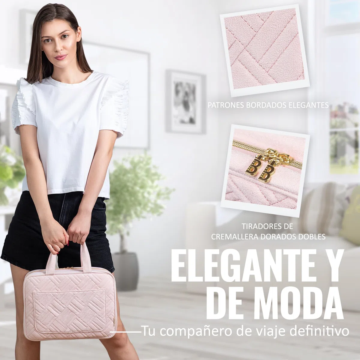 BOACAY Neceser Grande para Mujer y Niña, Bolsa de Aseo Colgante, Bolso Baño y Viaje, Organizador de Maquillaje, Kit para Cosméticos, Accesorios