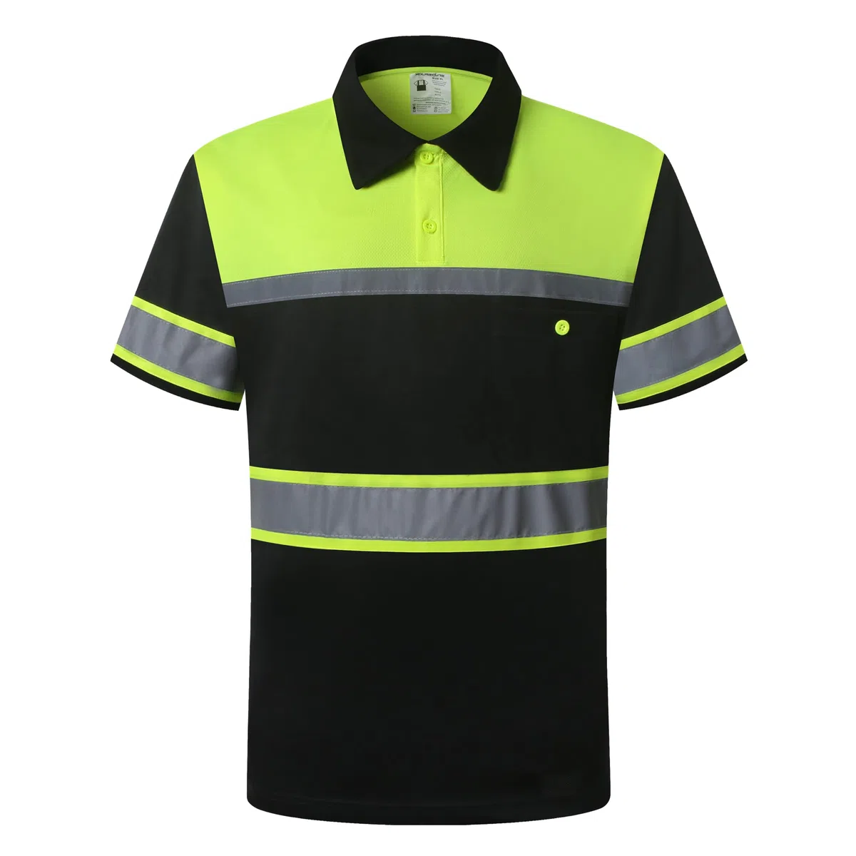 Camisas de seguridad para hombre, polos de alto reflejo con bolsillo, manga corta, ropa de trabajo transpirable