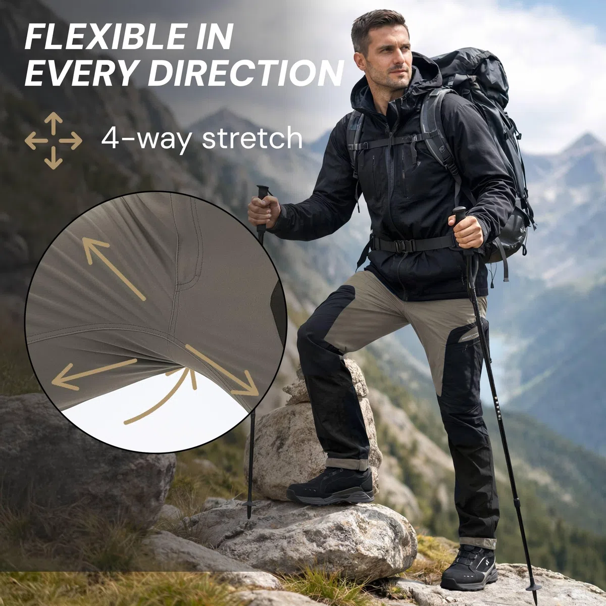 PUMA Workwear ProOne Adventure - Pantalones de senderismo para hombre, transpirables y duraderos, parcialmente repelentes al agua, cargo Ripstop