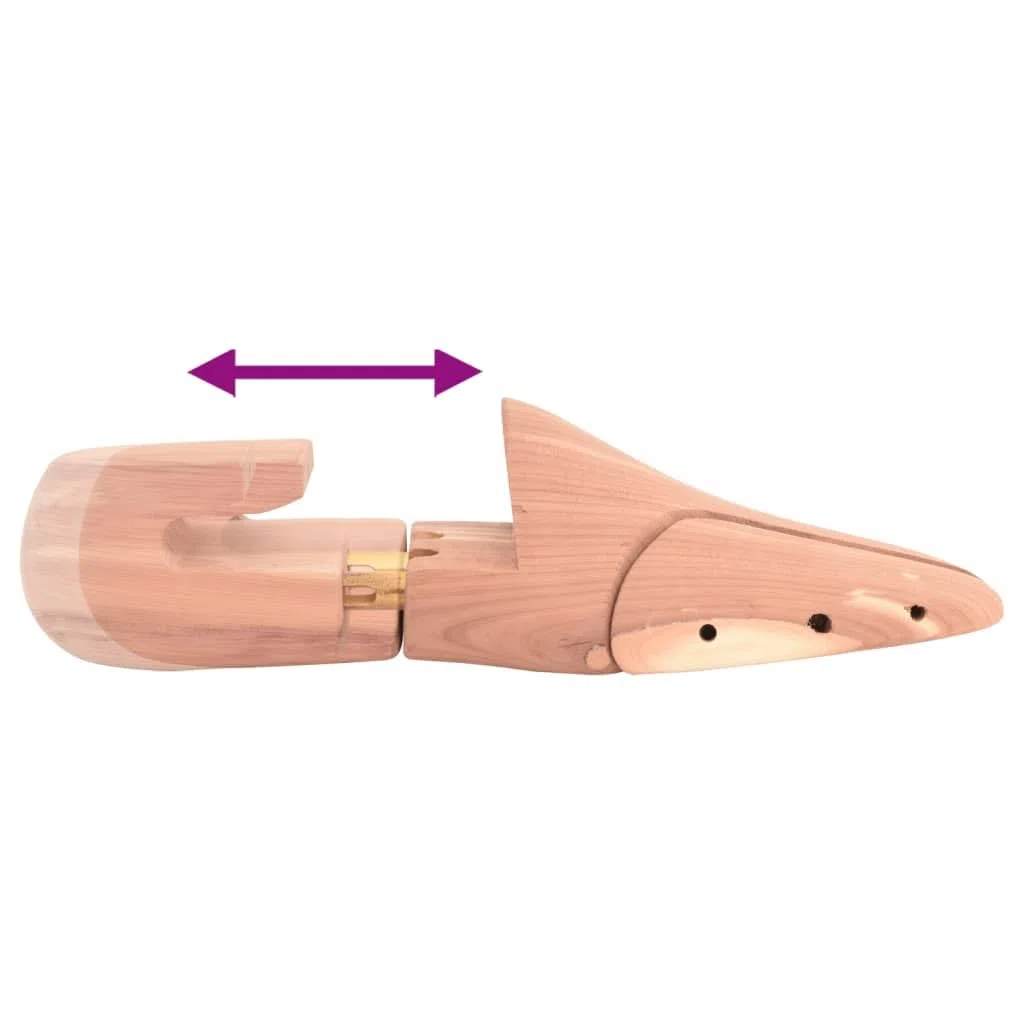 Horma de zapatos de madera de cedro maciza con calzador, moldeador ajustable para zapatos europeos 36-37, cuidado y soporte de forma para zapatos planos, zapatillas, cuero, botas, hombre y