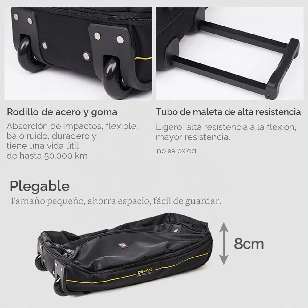 OIWAS Maleta Pequeña Bolsa de Viaje con Ruedas Viaje de Semana Equipaje De Mano para Hombres Y Mujeres