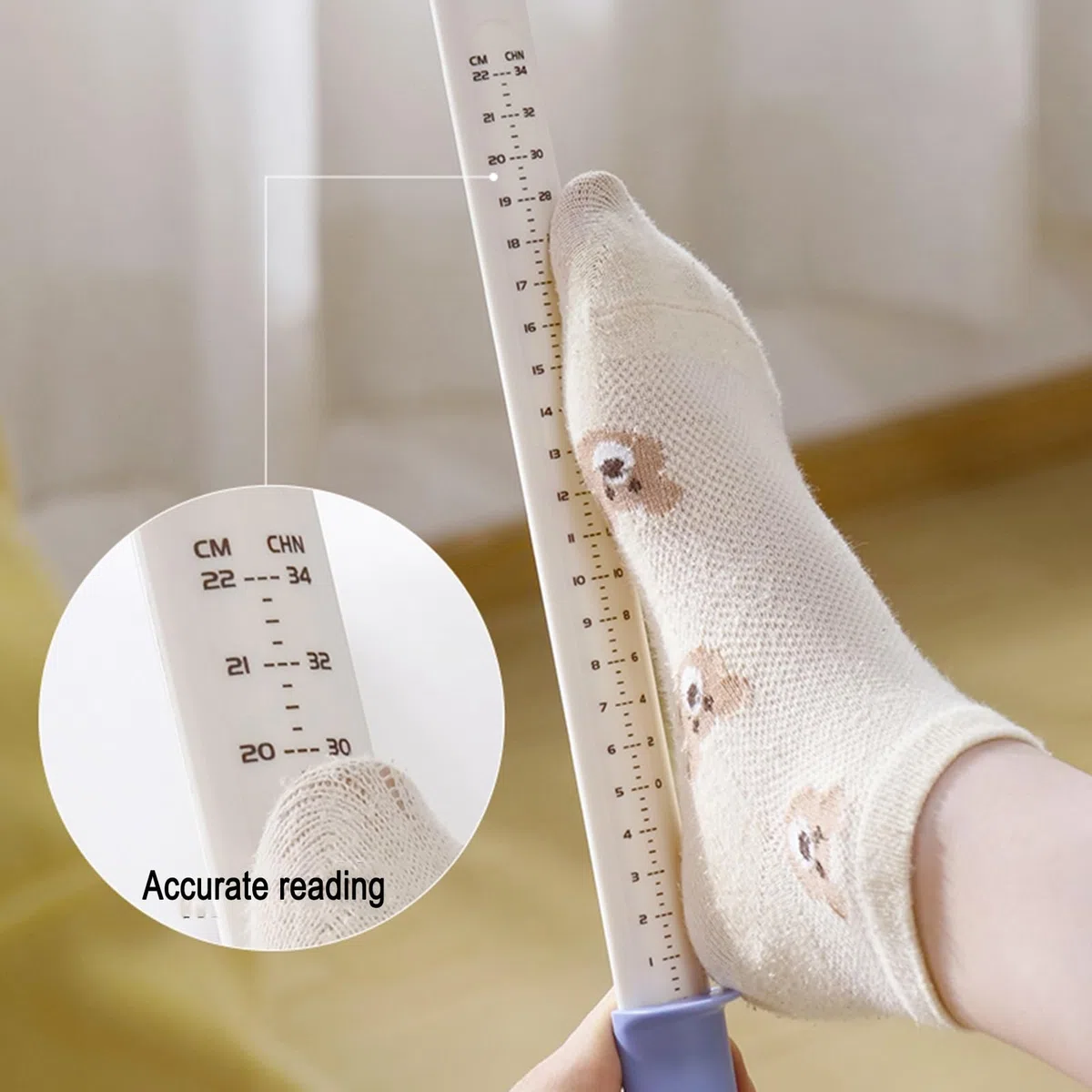 Calzador Extensible, de plástico, con Orificio para Colgar y Escala de medición de Doble tamaño, Apto para Todo Tipo de Personas.