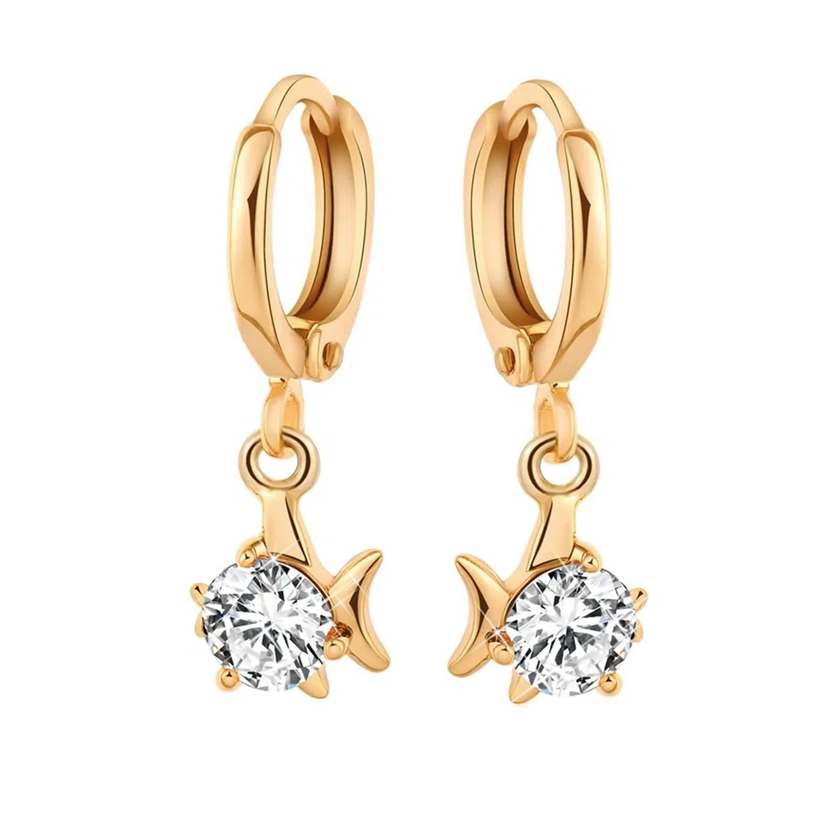 KnSam Pendientes de aro para mujer, oro de 18 quilates, con moissanita, pequeños Au 750, oro