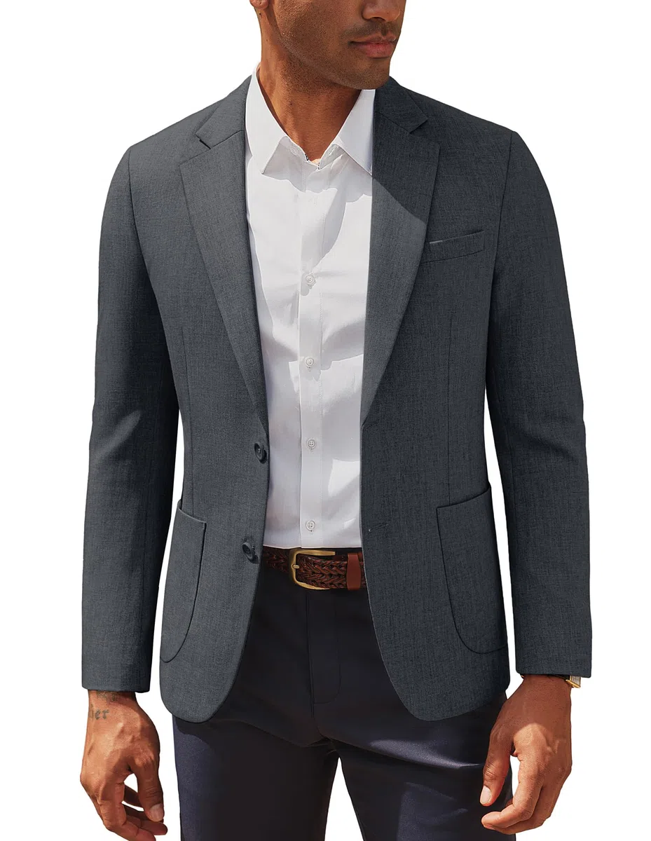 PJ PAUL JONES Sakko - Chaqueta deportiva de traje de dos botones para hombre, corte regular