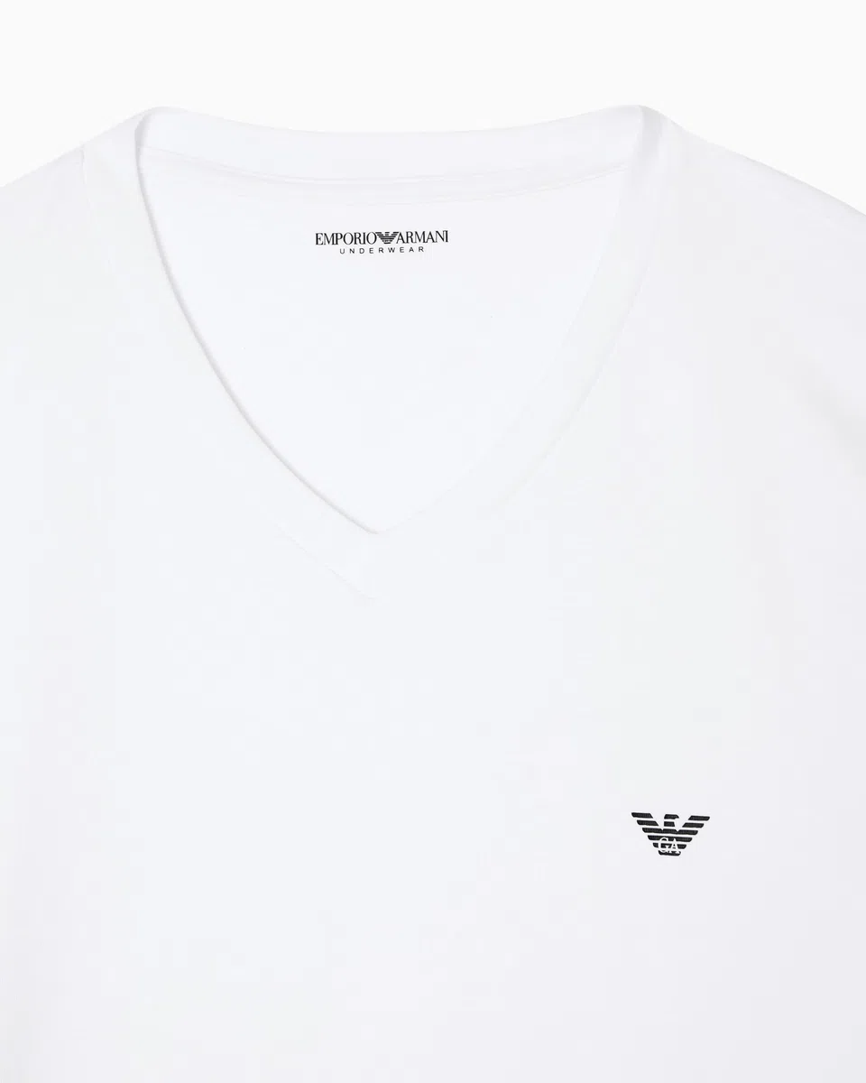 Emporio Armani Essential Cotton T-Shirt Camiseta con Cuello en V Hombre (Pack de 1)