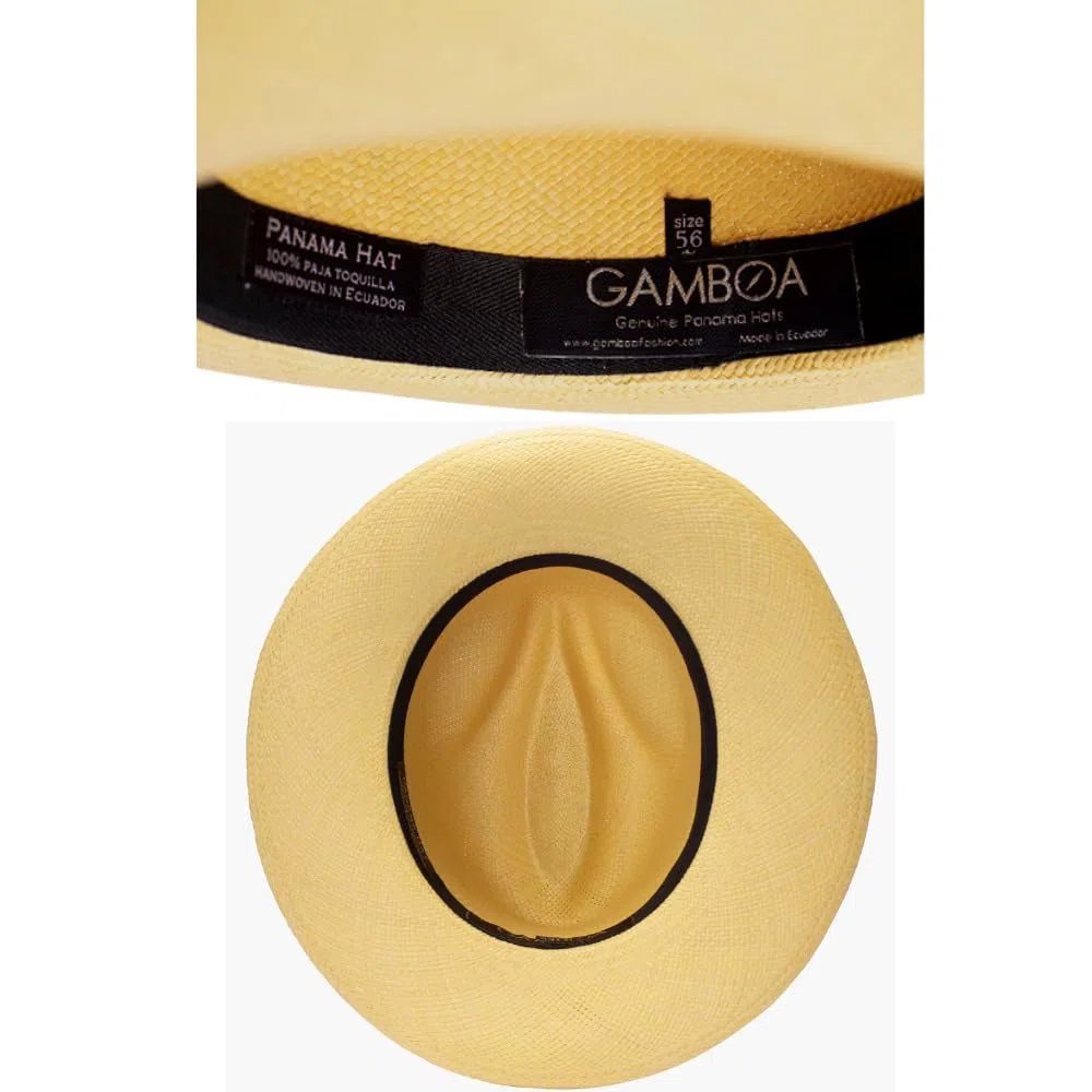 Gamboa Sombrero Panama Hombre y Mujer de Paja Toquilla Original de Ecuador Verano Fedora Playa