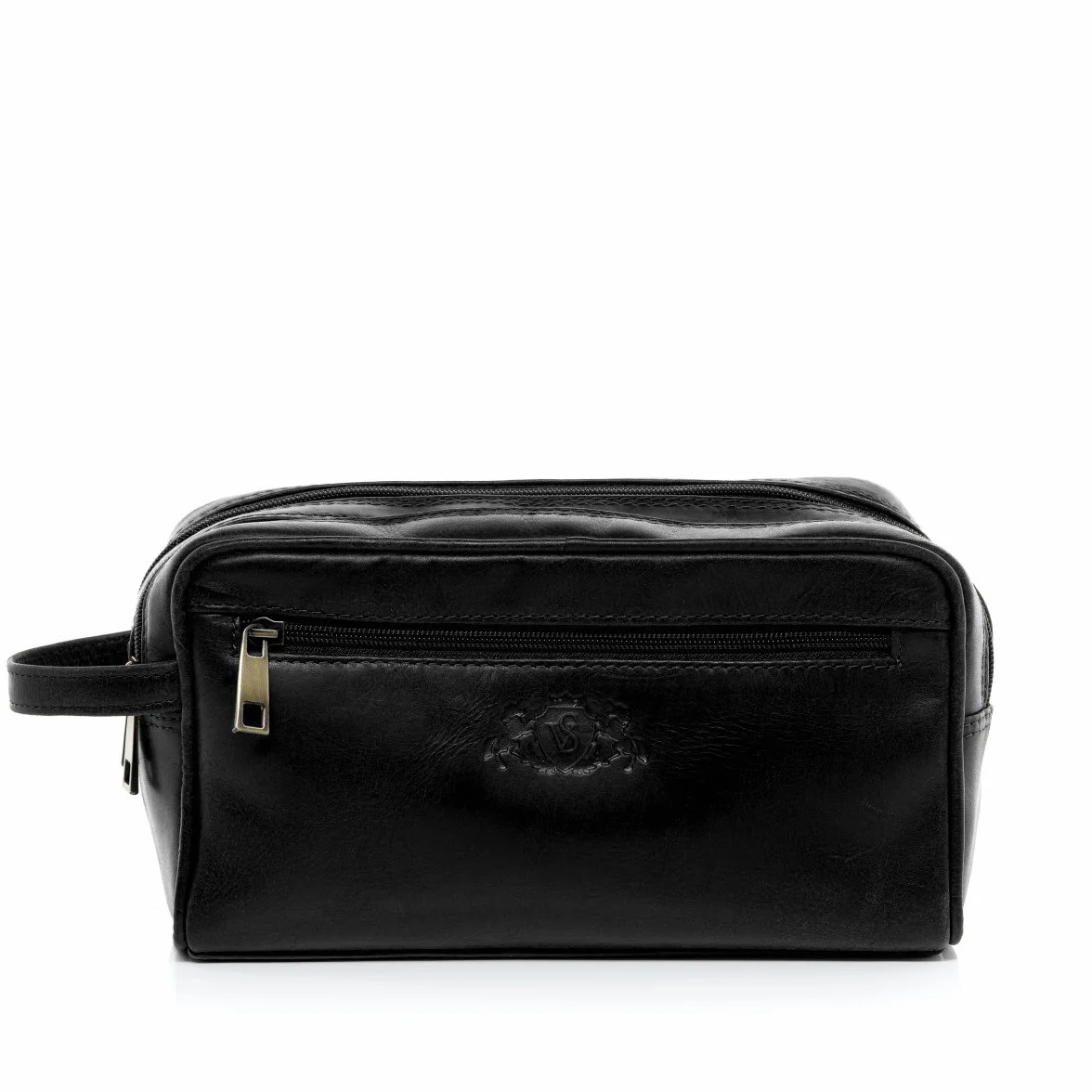 SID & VAIN Neceser Hombre Grande Cuero I Neceseres de Viaje I Bolsa de Aseo Bristol Negro Hecho a Mano