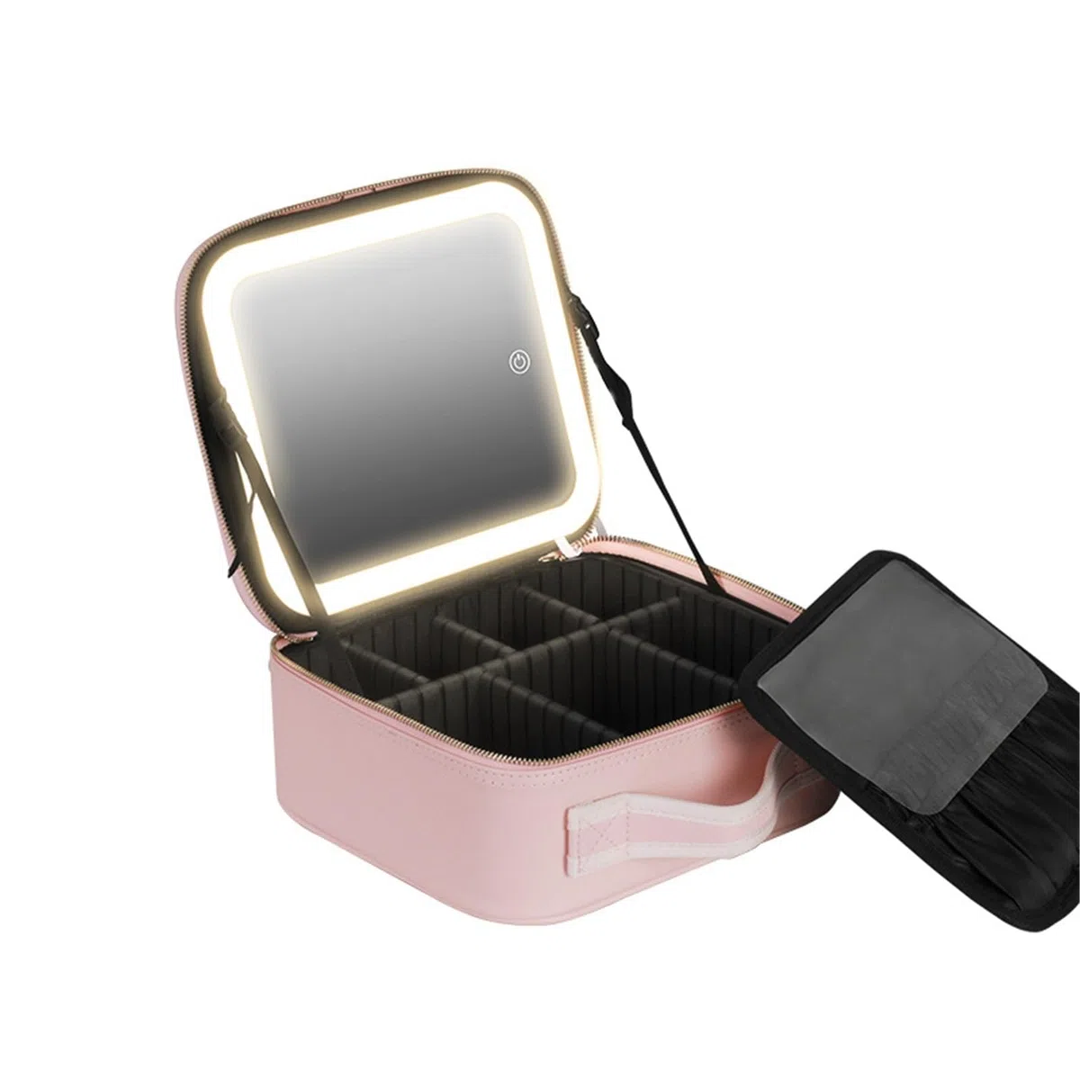 Bolsa de Maquillaje con Espejo y Estuche de Maquillaje de Viaje Ligero Cosmético Neceser de Maquillaje