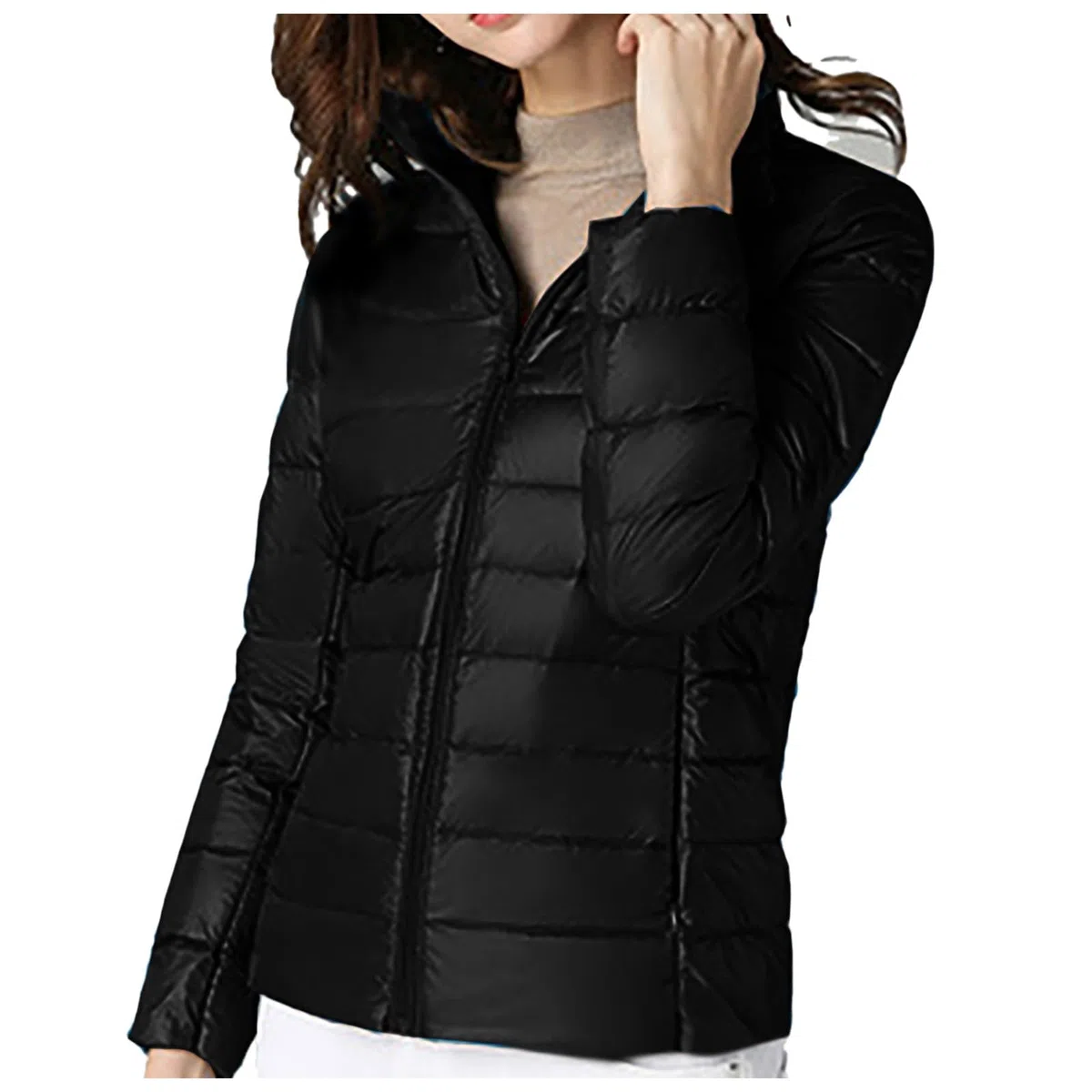 Chaqueta Mujer Abrigo Entretiempo Invierno Cazadora Plumiferos，Chaqueta acolchada corta coreana para mujer plumón grueso abrigo ligero invierno