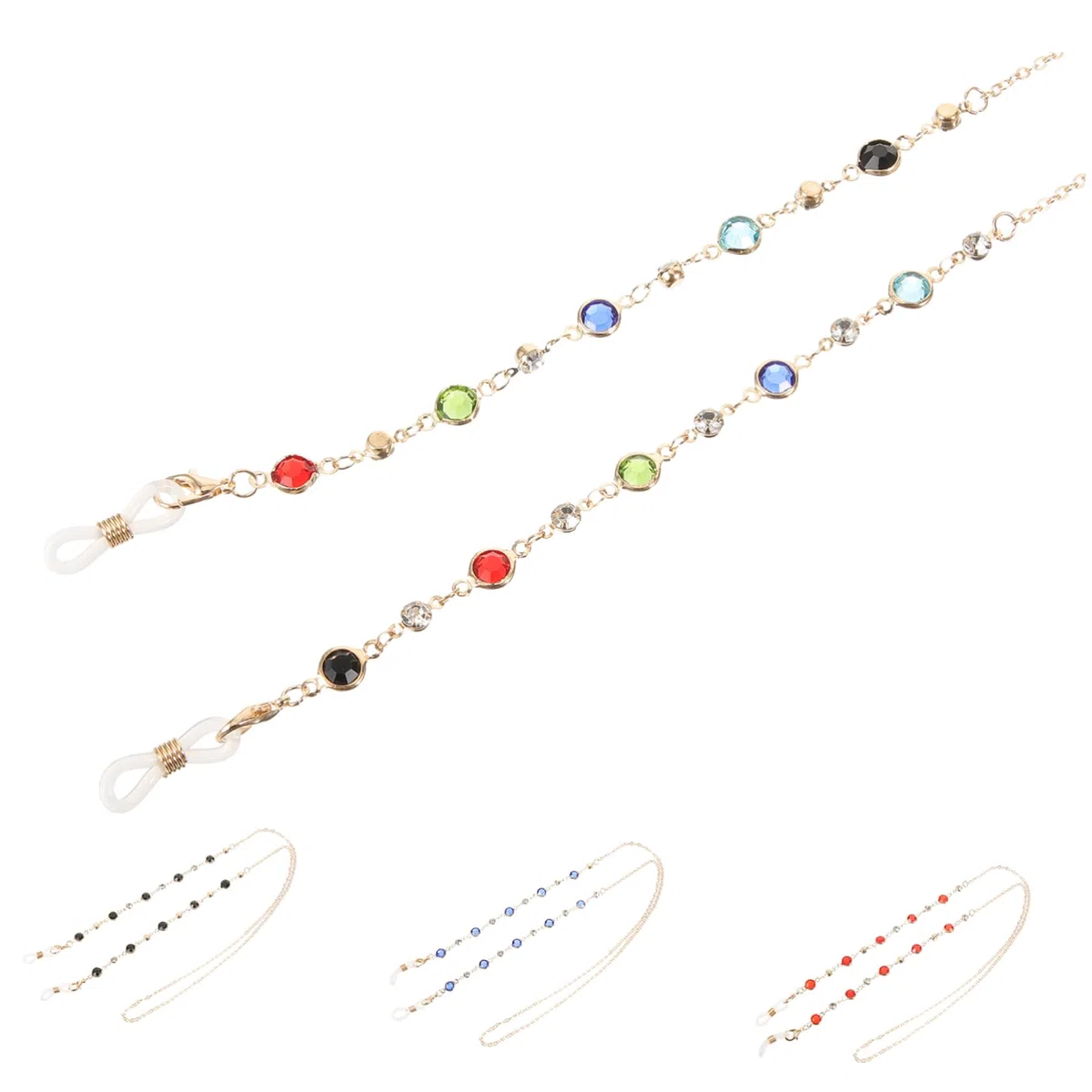 12piezas Correa De Gafas De Mujer Perlas y Cristales De Cadena Para Lentes Elegante y Práctica Para Uso Diario y Ocasiones Especiales