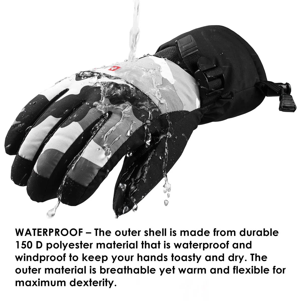 alpine swiss Guantes de esquí Impermeables para Hombre Guantes de esquí Deporte de Invierno Snowboard A Prueba de Viento Cálido 3M Thinsulate