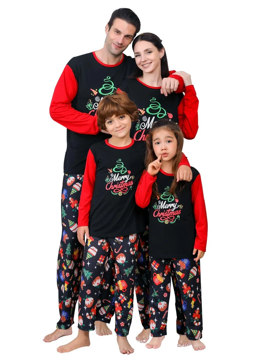 Conjuntos de pijamas de Navidad familiares a juego para mujeres/hombres/parejas/adultos, pijamas de árbol de Navidad para vacaciones, ropa de dormir