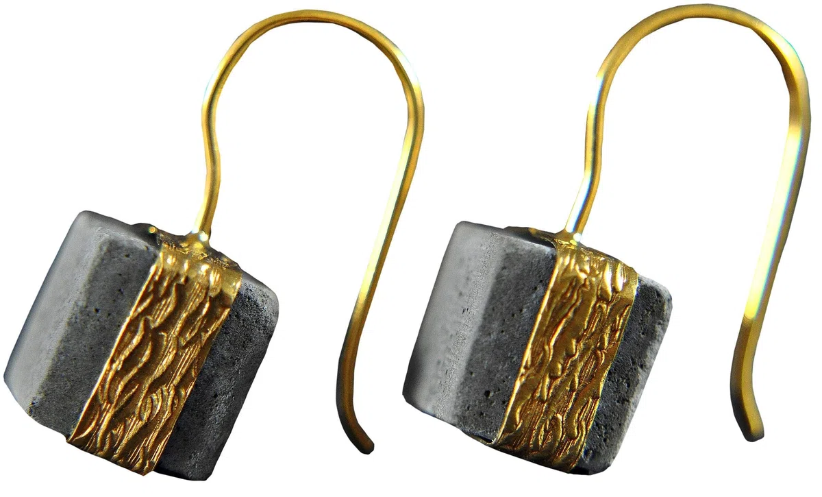 Set de regalo | Concreto Servicio de regalo incl. Latón | Chapado en oro | Regalo de joyería | Navidad | Hecho a mano | Regalo para mujeres | Cubo | Único