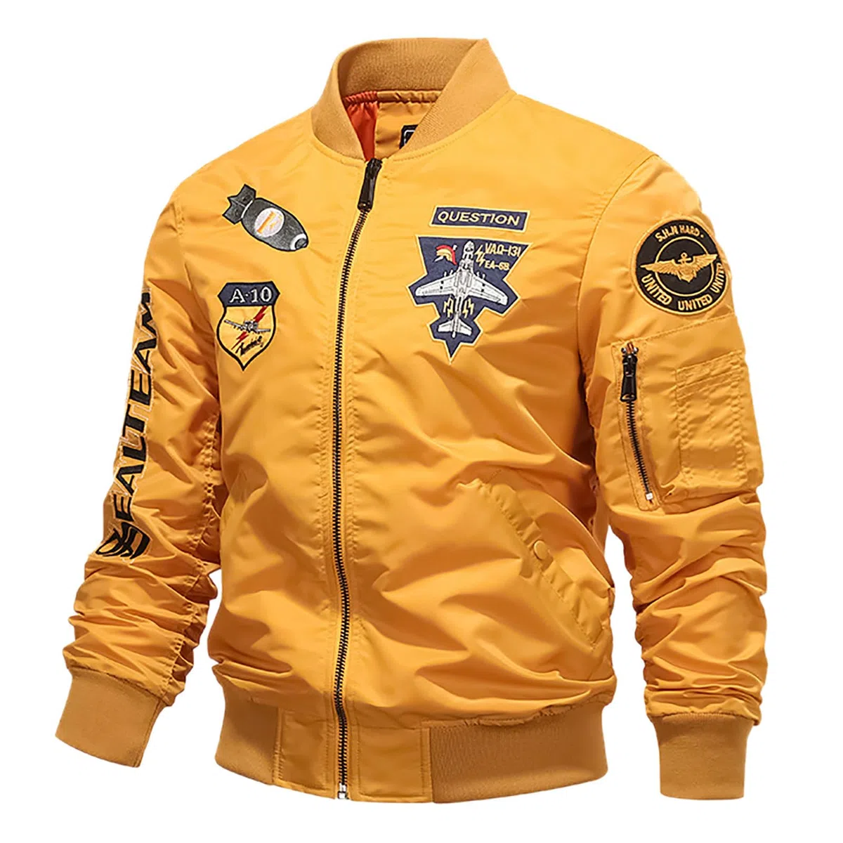 Generisch Chaqueta bomber para hombre, informal, a prueba de viento, forro polar, chaqueta de invierno Y2k, varios bolsillos, estilo militar, chaqueta de aviador, cuello alto, chaqueta bomber, otoño e