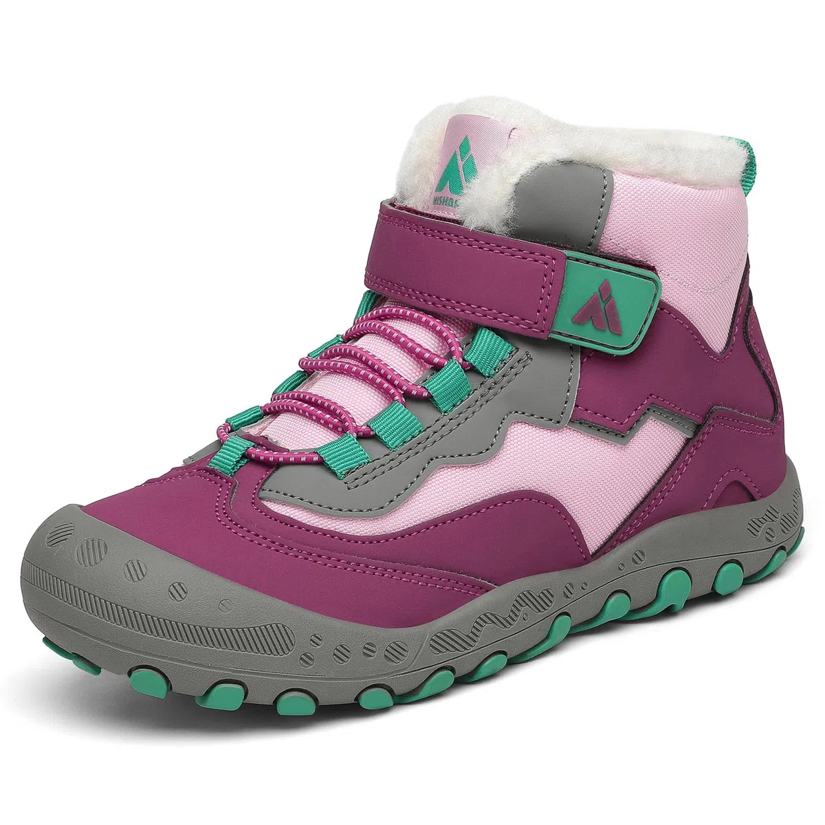 Mishansha Botas de Nieve Niño Botas Antideslizantes, Morado 27 | Forro cálido, cierre de autollenado, puntera reforzada, suela con dibujo, colegio, paseos, nieve