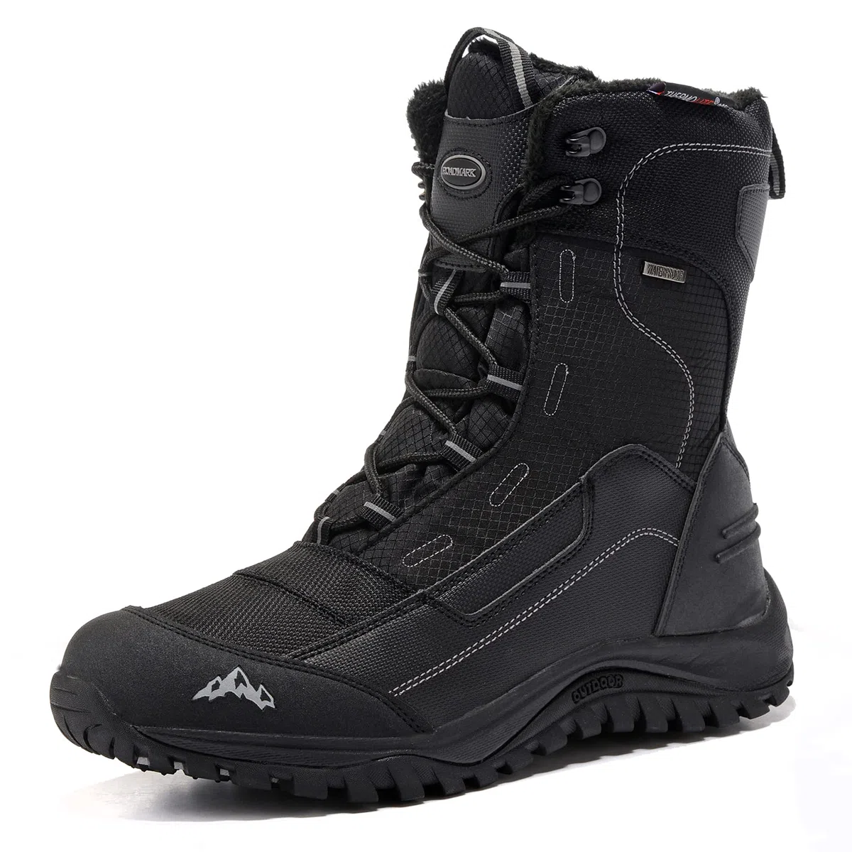 Botas de nieve para hombre con forro de piel, cálidas e impermeables