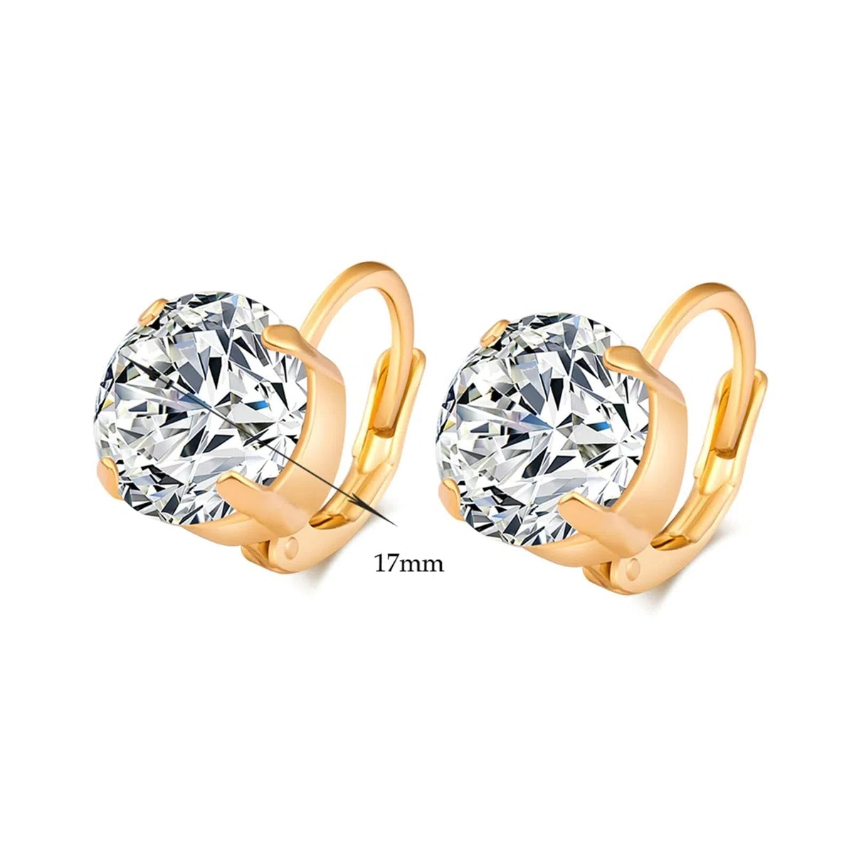 AMDXD Pendientes para mujer de oro amarillo 585 de 14 quilates, clásicos pendientes de aro con moissanita, oro de 14 quilates para mujer, pequeños y auténticos