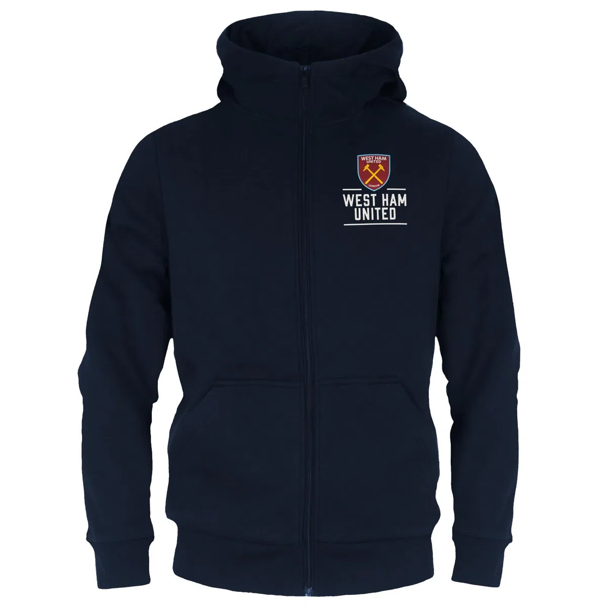 West Ham United FC - Sudadera Oficial con Capucha y Cierre de Cremallera - para niño - Forro Polar