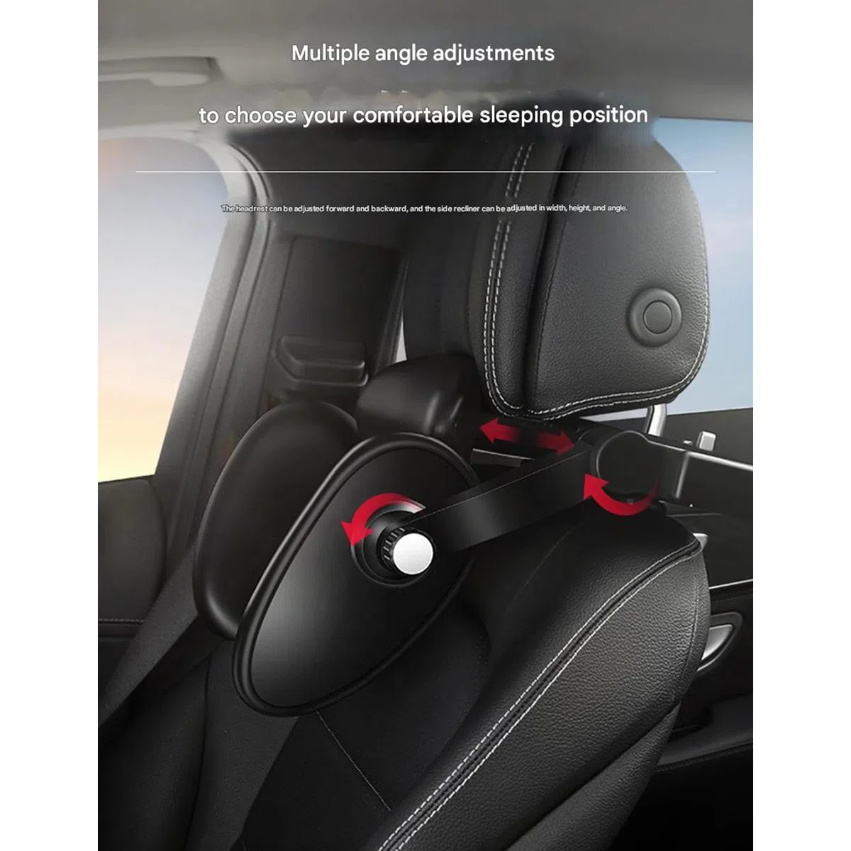 Almohada ergonómica para reposacabezas de coche, perfecta para viajes, almohada de cuello de espuma viscoelástica, para dormir de lado, cómoda para adultos, niños, seguridad, para viajes