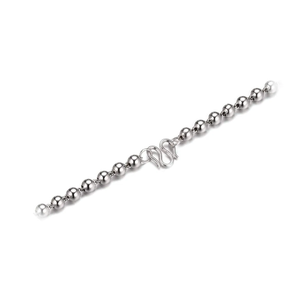 Collar de Cadena con Cuentas de 18 a 24 Pulgadas, 2,7 a 6 mm, Collar de Cadena de Bolas de Plata de Ley 925 para Mujeres y niñas