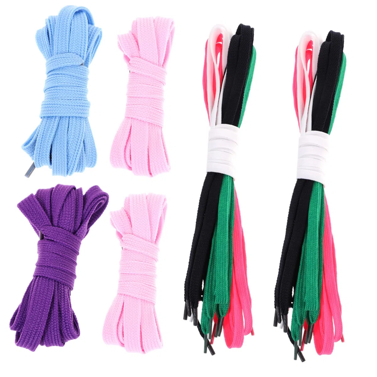 OUNONA Cordones de Zapatillas Planos Coloridos 12 Pares, Poliéster Nailon