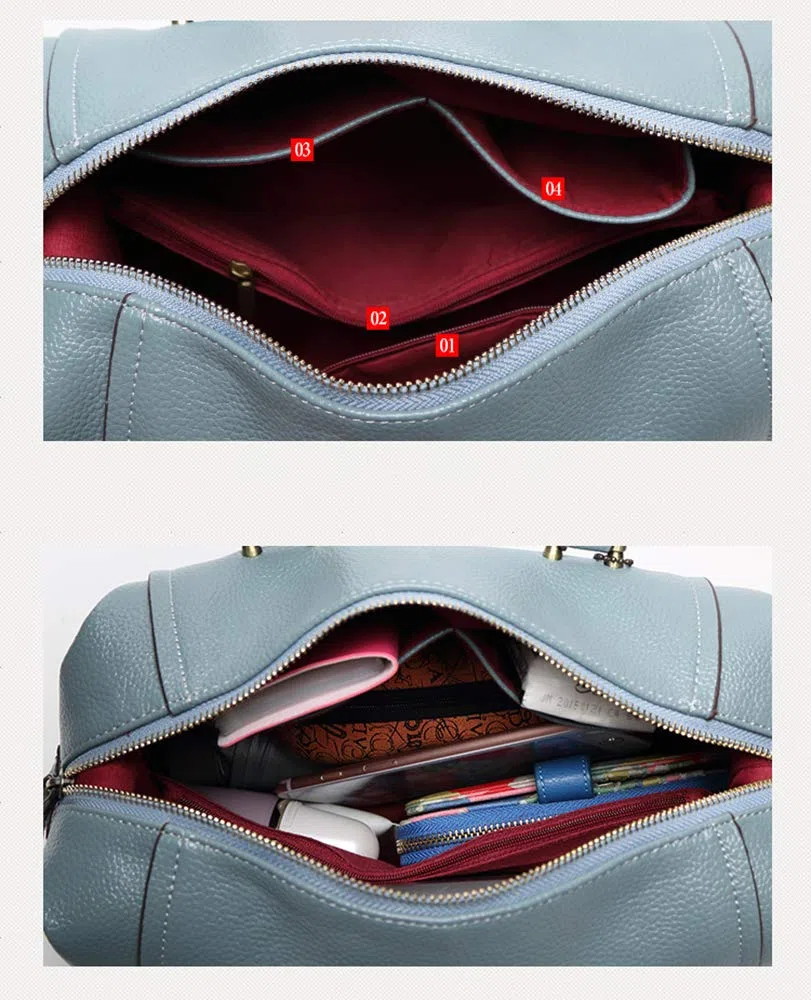 Bolso de Mano con Bandolera para Mujer en Cuero PU Boston Bolso Hombro Vintage Bolso Gris
